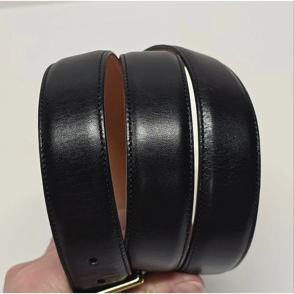 TRAFALGAR Black Leather Classic Dress Minimalist Belt Size 42